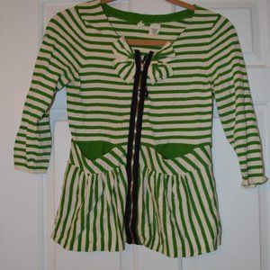 Green & White Striped Anthropologie Peplum top